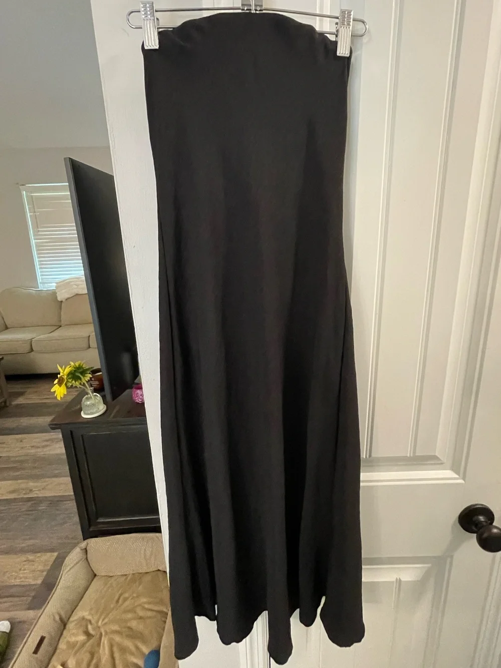 See You Monday Black Strapless Midi Dress